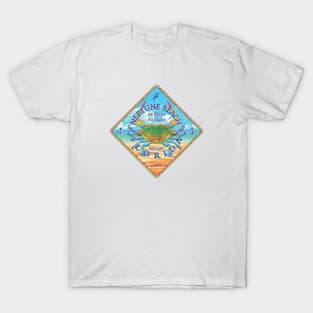 Neptune Beach, Florida, with Blue Crab on Beach T-Shirt